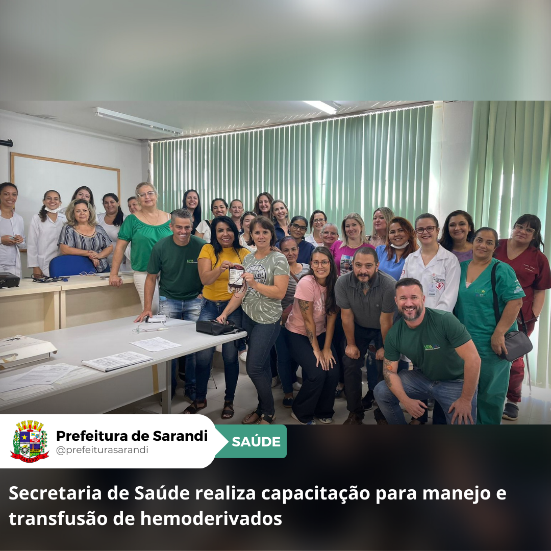 Secretaria de Saúde realiza capacitação para manejo e transfusão de hemoderivados